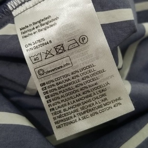 H&M blue & white chambray striped midi wrap dress - Picture 7 of 9